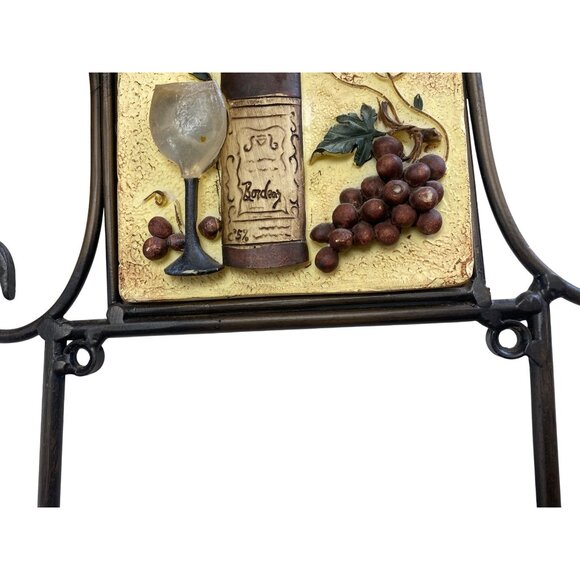 Wine Rack Wall Decor 6 Bottle Metal Scroll - Picture 13 of 13